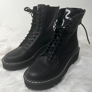 Faux leather KK Combat boots